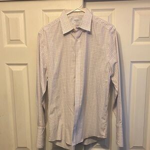 Charles Tyrwhitt Men's Pink and White Check Dress Shirt